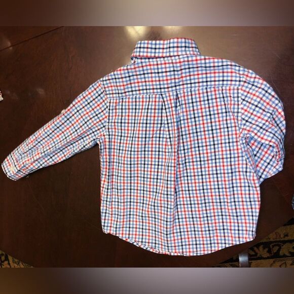 Janie and Jack Gingham Plaid Boys Button Down Dress Shirt - Picture 4 of 5